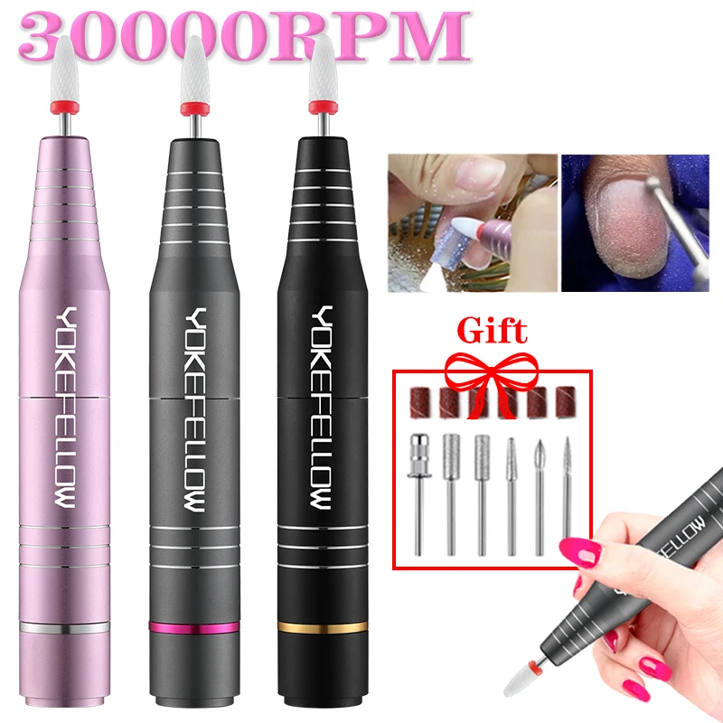 Electric Nail Drill Electric Nail Grinder 30000RPM USB Nail Drill Machine Acrylic Nail Gel Polish