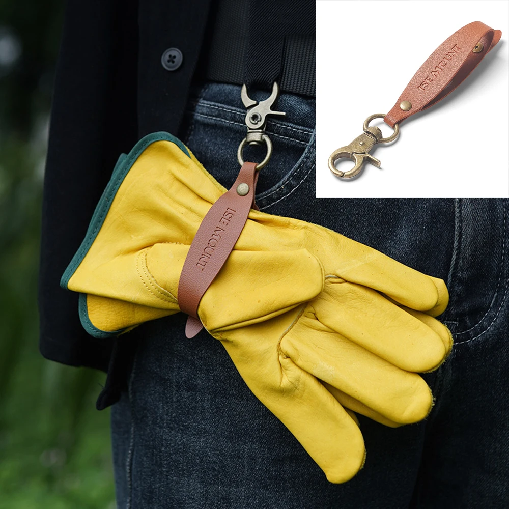 1PC Outdoor Camping Waist Storage Clip Gloves Key Loss Prevention Hook Outdoor Work Storage Leather Buckle Camping Hiking Gadget
