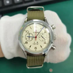 Vintage 1963 Homage Men's Luxury Watch with Bubble Dome Glass - Waterproof Business Pilot Timepiece (40mm nylon s9)