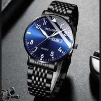 BELUSHI New Luxury Watch Business Waterproof Male Clock Fashion Luminous Date Stainless Steel Quartz Men Watch reloj hombre 2