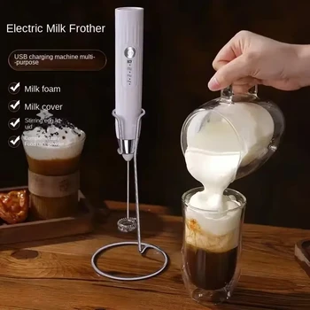 2-in-1 multi-function USB Rechargeable Electric Egg Beater Baking Mixer Milk Frother Kitchen Gadgets Coffee Stirrer Tools Dining 1