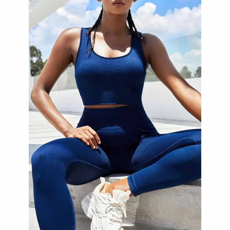 Conjunto De Yoga 2 piezas de ropa deportiva para mujer, ropa deportiva sin  costuras, artículos deportivos (negro L) Sywqhk Para Estrenar