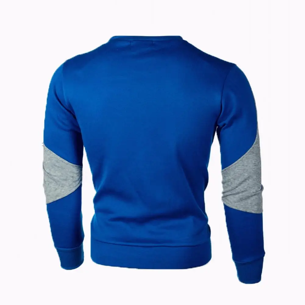 

Men Sweatshirt Stylish Men's Color Matching Sweatshirt Soft Slim Fit Elastic Cuff Pullover for Spring/fall Casual Top T-shirt