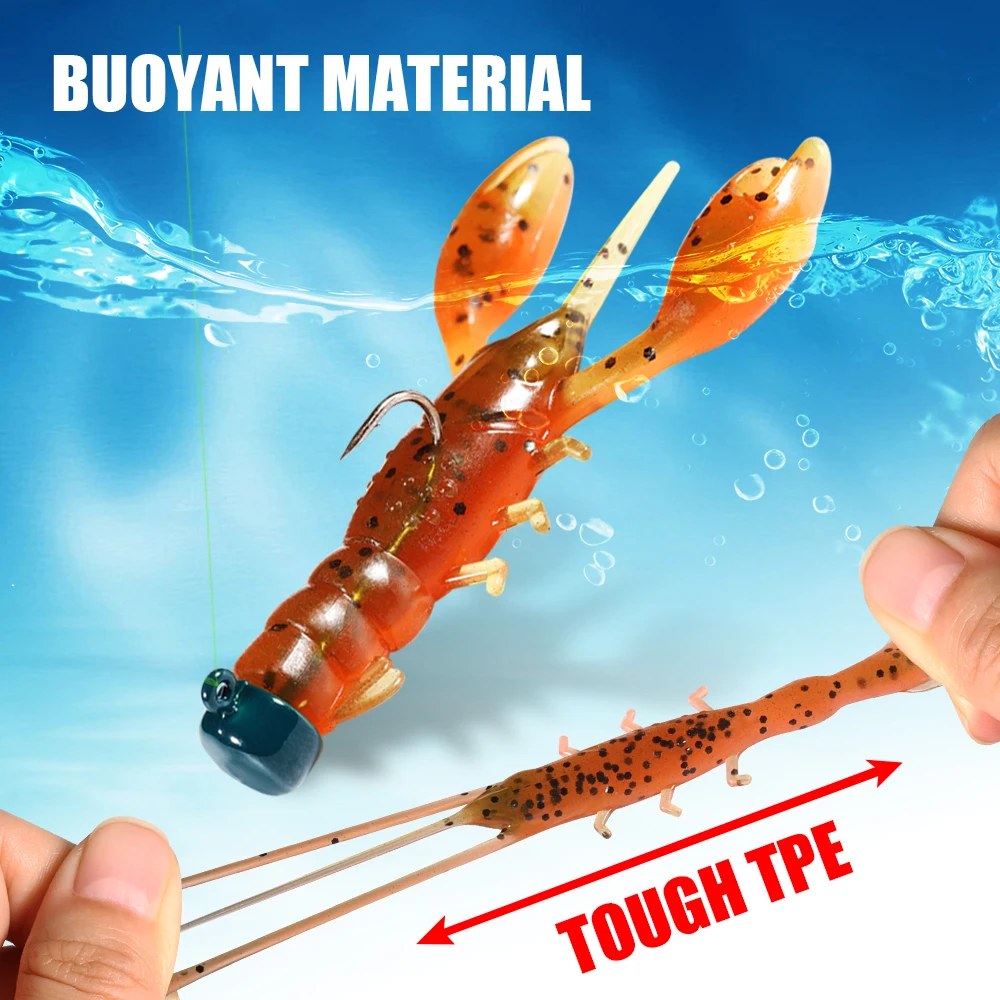 Rosewood Floating 65mm Crawfish Soft Bait TPE Wobbler Fishing Lures  Artificial Swimbait Jig Head Ned Fishing Bass Pike Tackle - AliExpress