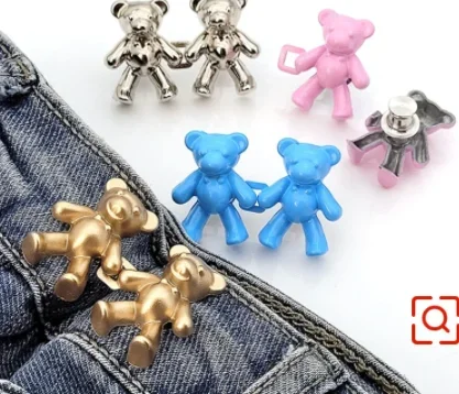 2Pcs Bear Shaped Adjustable Jean Button Waist Buckle Snap Pants Extender  Replacement Jeans Attacher Pins - AliExpress