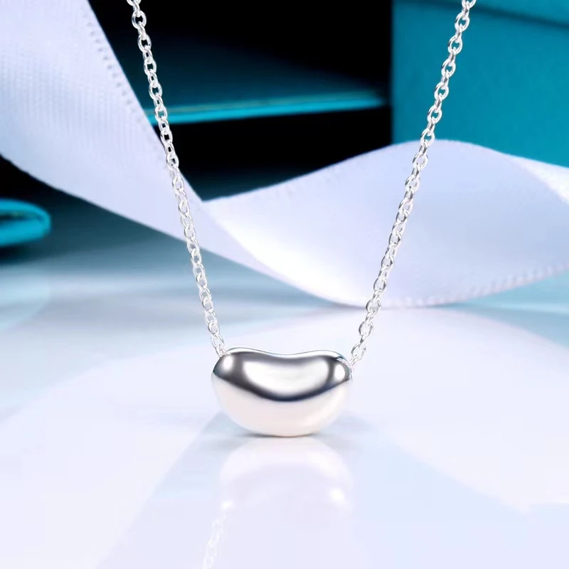 Fashion Gold Bean Necklace For Women s925 Silver Dainty Necklace Hypoallergenic Minimalist Jewelry Christmas Gift Idea For Girls