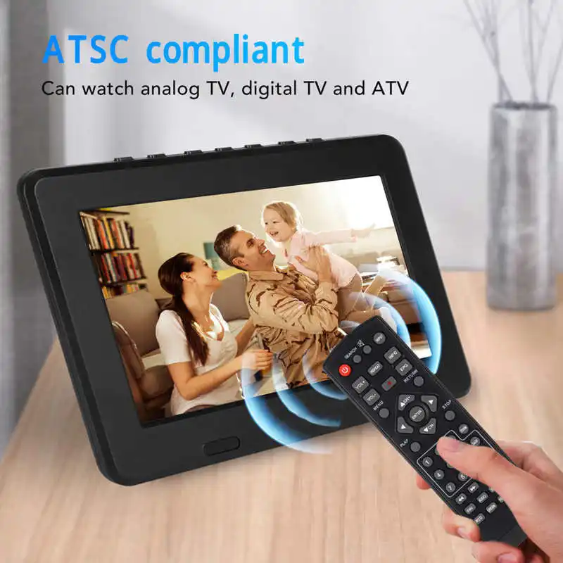 thumbnail image 2 of 7 Inch Portable Digital TV With ATSC Tuner | 1080P LED Screen, USB/SD Playback, Rechargeable Battery For Car & Travel 2 of 10