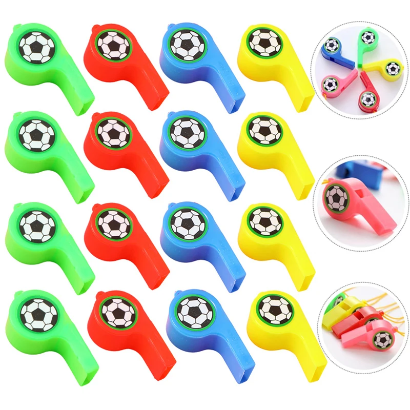 Colorful Football Theme Whistle Soccer Game Noises Maker Toys for Kids Birthday Party Favors Carnival Gift Goodie Fillers