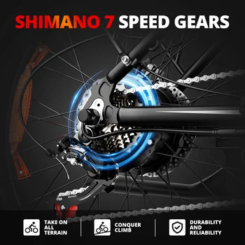 AMYET Electric Bike EB26 Adults Electric Bicycle Peak 1500W 48V 15AH e bike 26 5