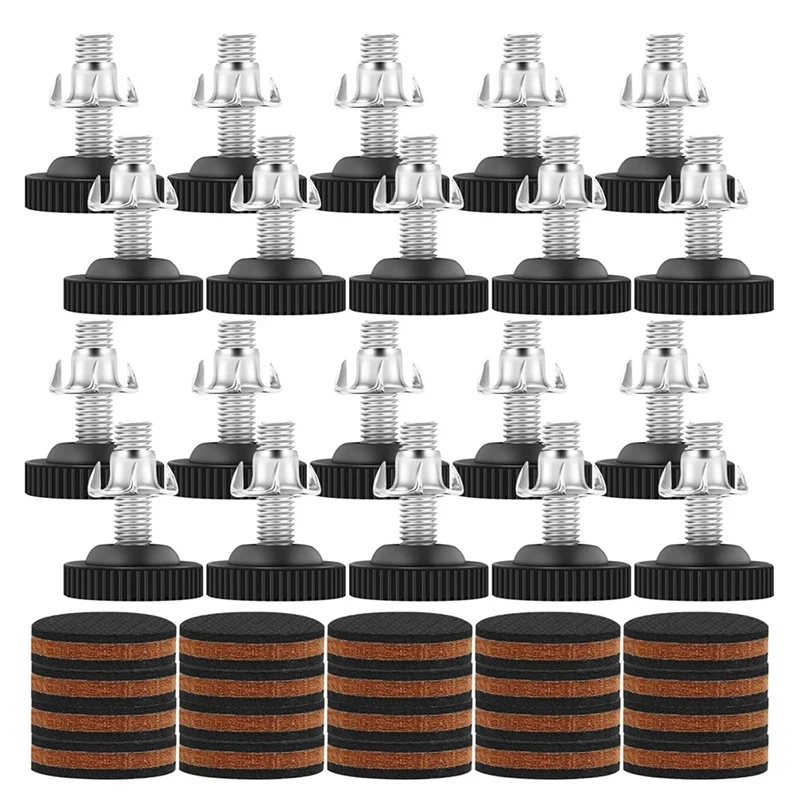 A52I-20Pack Adjustable Furniture Levelers With Floor Protectors,3/8 Inch Heavy Duty Leveling Feet With Rubber Pads,For Tables