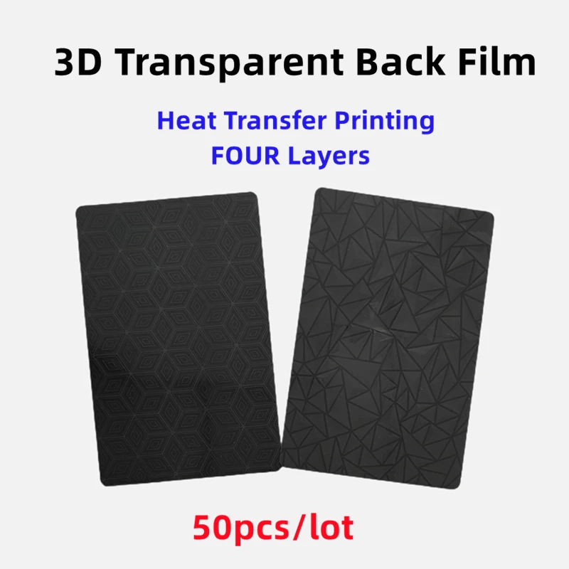 

50pcs 3D Transparent Back Film Protector Sticker For Cutting Machine Universal Transfer Printing Decorative Back Cover For Phone
