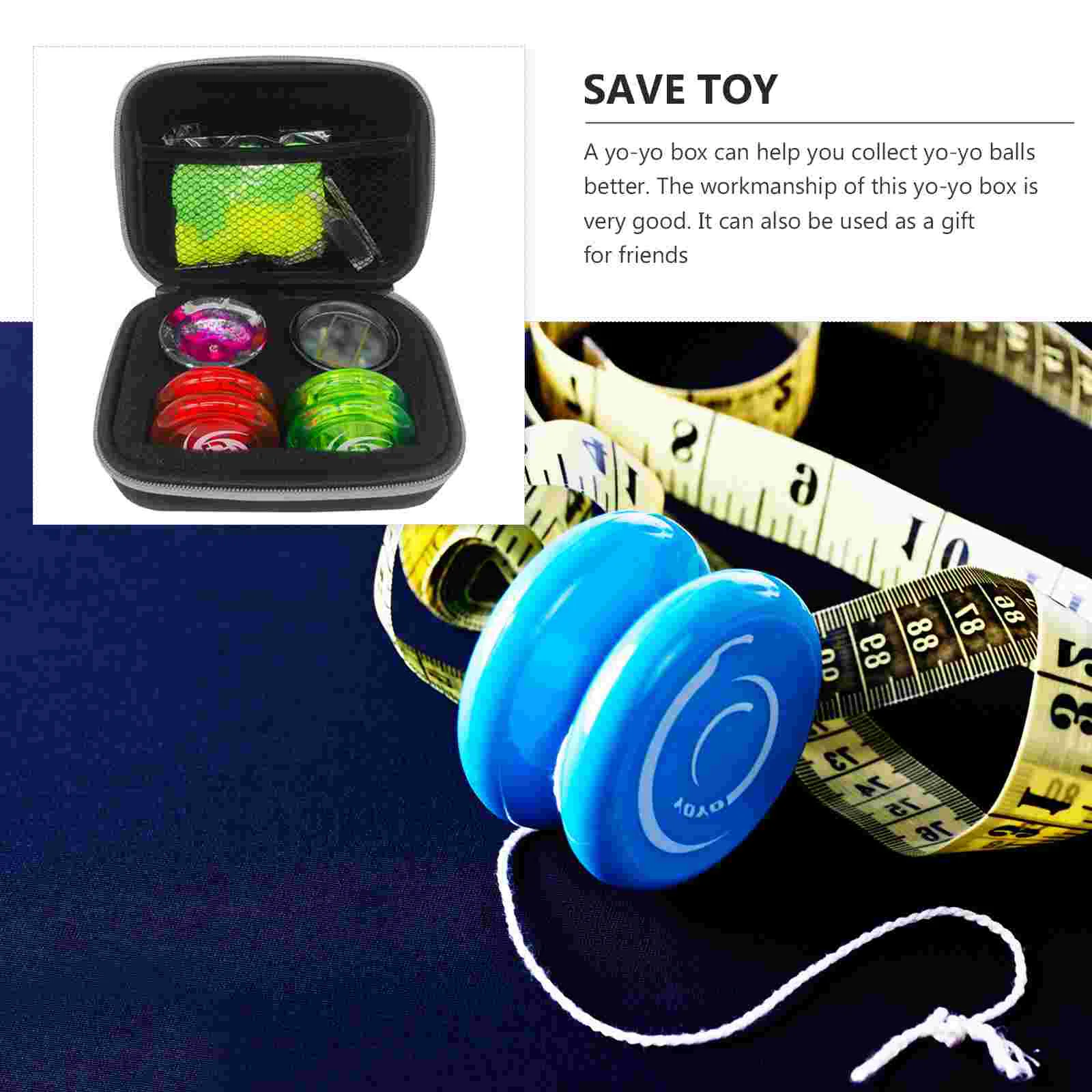 2 Hole Yoyo Storage Case Travel Container Lightweight EVA Foam Design Smooth Surface Portable Bag Yoyo Ball Toy Case