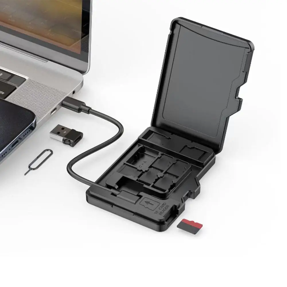TF Card Reader 8 Cards Slots Multifunctional