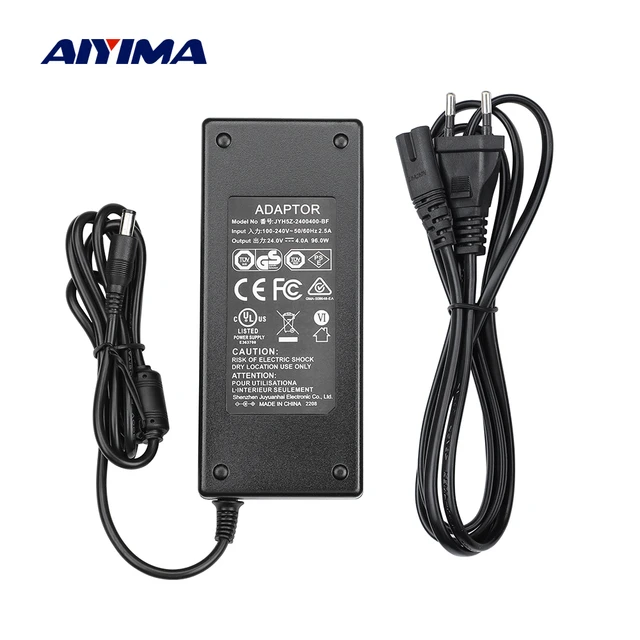 Amplificador de 24V, adaptador de corriente de AC100-240V a Fuente de  alimentación DC24V 4A para