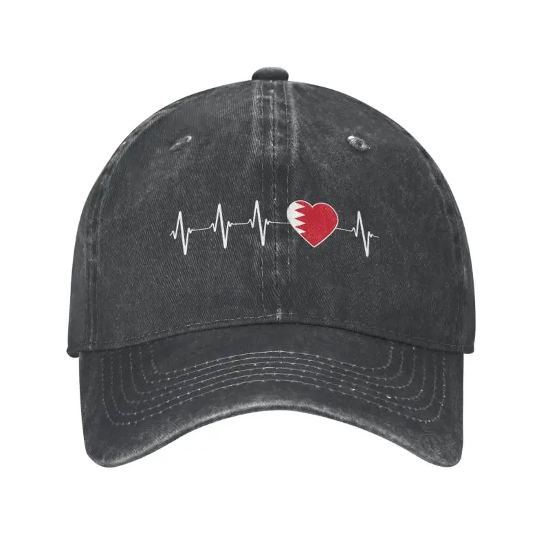 

Custom Cotton Bahraini Heartbeat I Love Bahrain Flag Country Baseball Cap Outdoor Women Men's Adjustable Dad Hat Summer