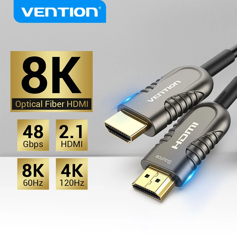 Vention HDMI 2.1 Cable 8k 48Gbps Fiber Optic HDMI Cable for PS4 Projector HDTV Box PS4/3 Projector Ultra High Speed HDMI Cable