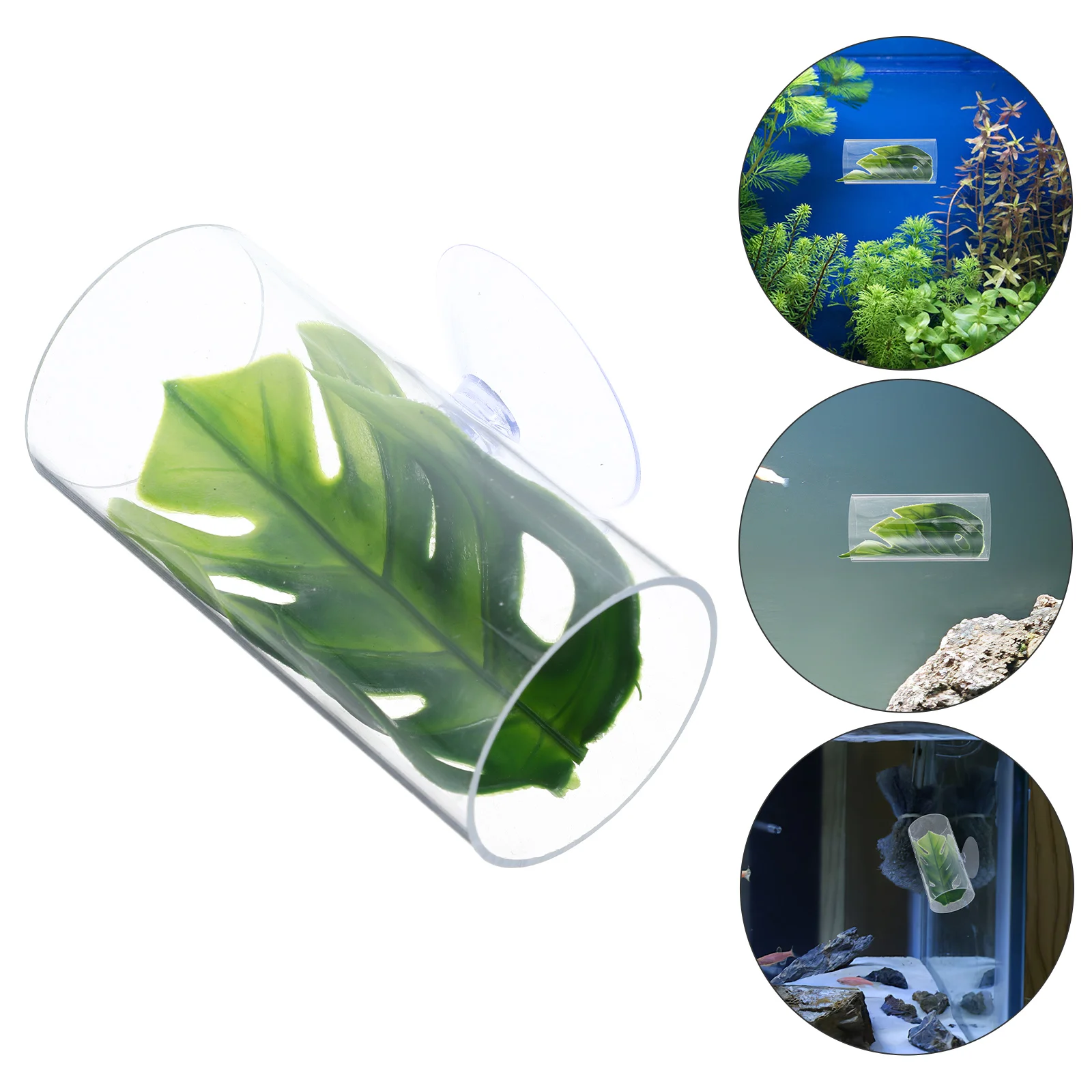 Betta Fish Tunnel Shrimp Hideout Transparent Tube Aquarium Decorations Pet Products Betta Leaf Cave Resting Hammock Toy