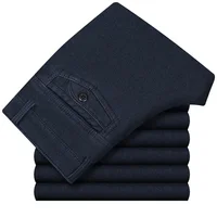 Big Size Classic Business Jeans For Men Autumn Winter Male Casual High Quality Thick Fleece Warm Elastic Denim Pants Size 30-44 2