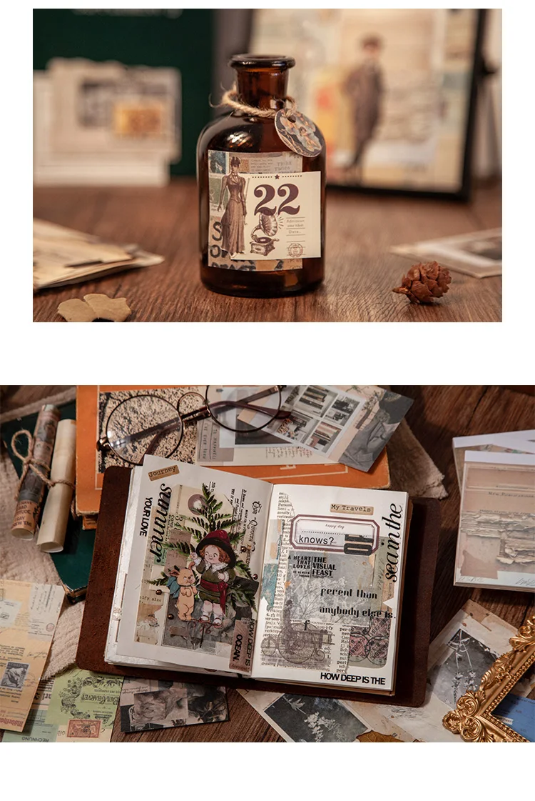 50 Stück Vintage alte Buchseiten Pflanzen Collage Material Papier Junk Journal Planer Scrapbooking Vintage dekoratives DIY Bastelpapier – Detail 17