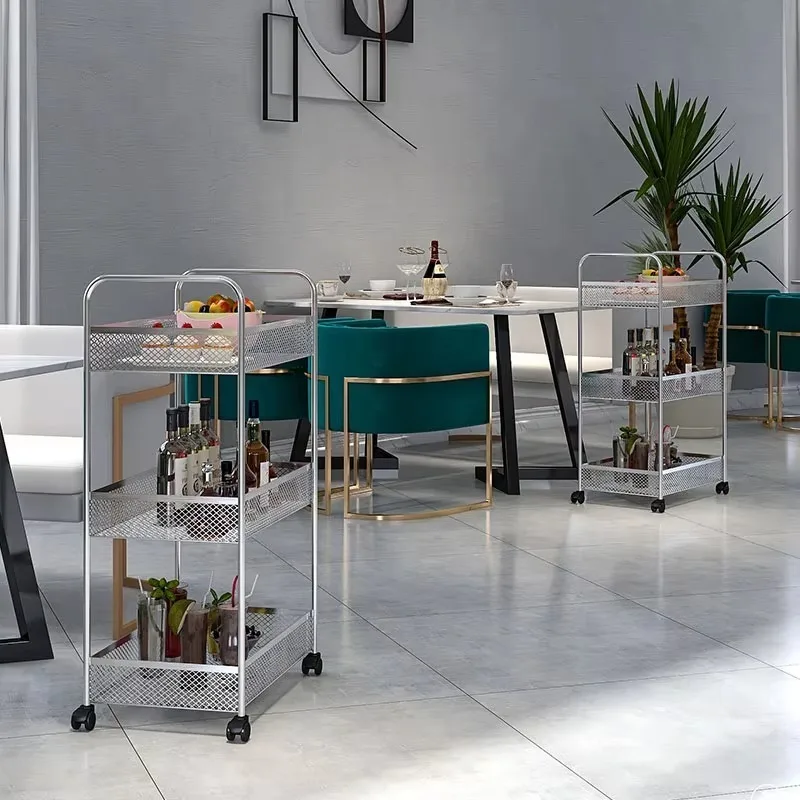 Beauty Cart Trolley Storage Rack Wheel Barber Shop Nail Salon Special Tool Cart Snack Storage Rack Bar for Kitchen Rolling