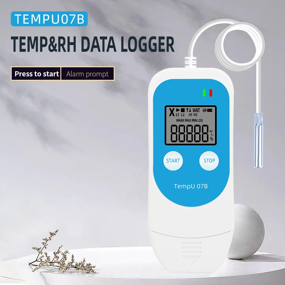 

TempU 07B USB Data Logger Temperature/Humidity Recorder High Precision Digital Thermometer Hygrometer for Refrigerator Storage