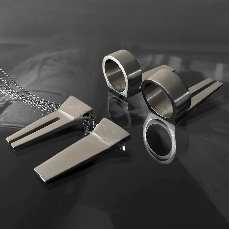 

High Street Rick Necklace for Women Y2k Accessories Ro Owens Jewelry for Men Stainless Silver 1:1 High Quality