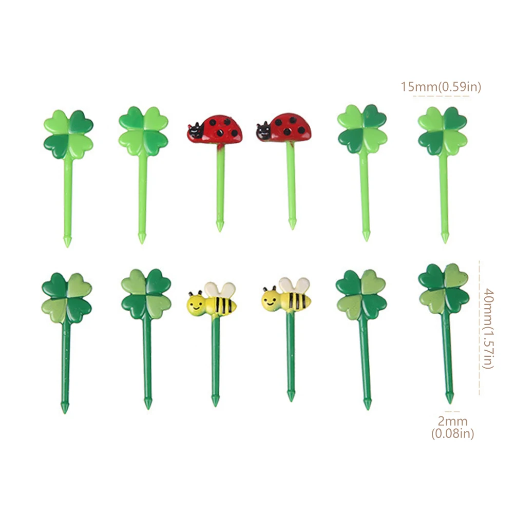 Fruit Fork 8/12Pcs Kids Fruit Picks Needle Stick Toothpicks Mini Creative Fruit Cake Dessert Food Forks Lunch Box Decor