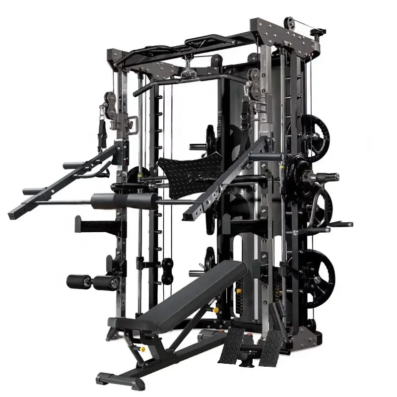 Body Exercise Home Commercial Squat Power Rack Multi Functional Weight Training Strength Trainer Equipment Gym Smith Machine