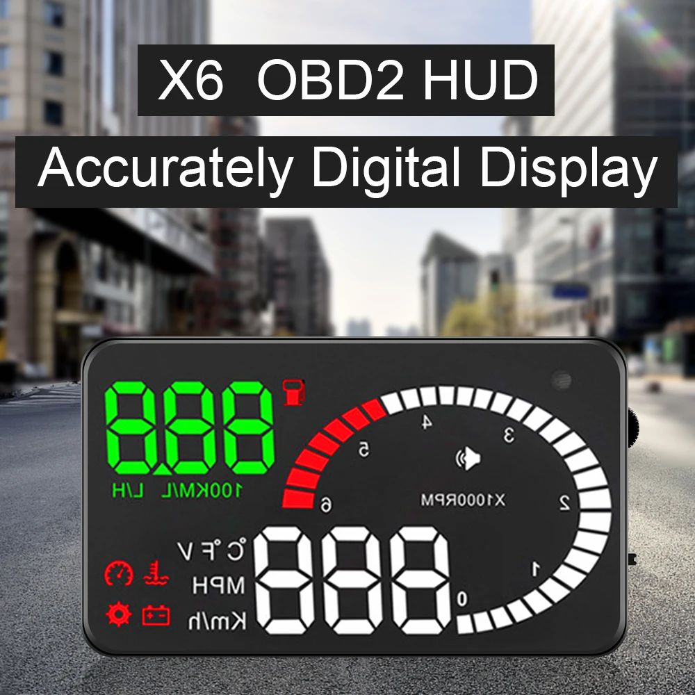 OBD2 HUD ڵ  ÷, 4 ġ X6   , LED  , 5.5 ġ A8  溸 ӵ  