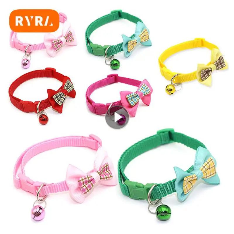 

Mini Dog Cat Collars Bow Bell Collar Cute Design Cute Cat Jewelry For Pet-themed Parties Beauty Pageants Adjustable Pet Collar