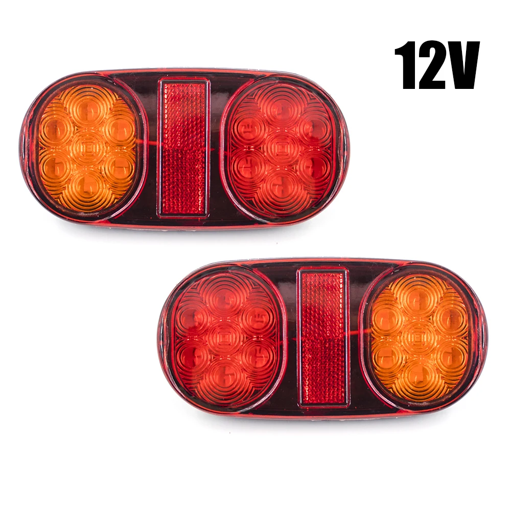 Kit 2 Fari Posteriori LED Per Rimorchio E Carrello – 12-80V, Stop E Luce Targa