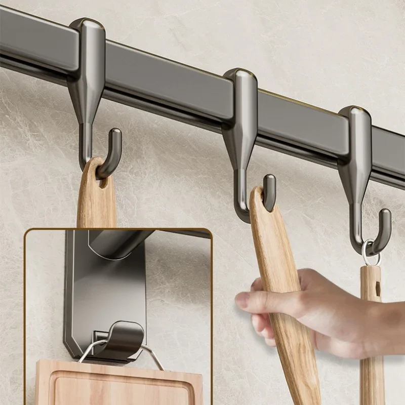 Wall Hangers Kitchen Organizer Hooks No Drill Rack for Kitchen Utensils Knife Holder Cutting board Spoon Lid Storage Accessories 3
