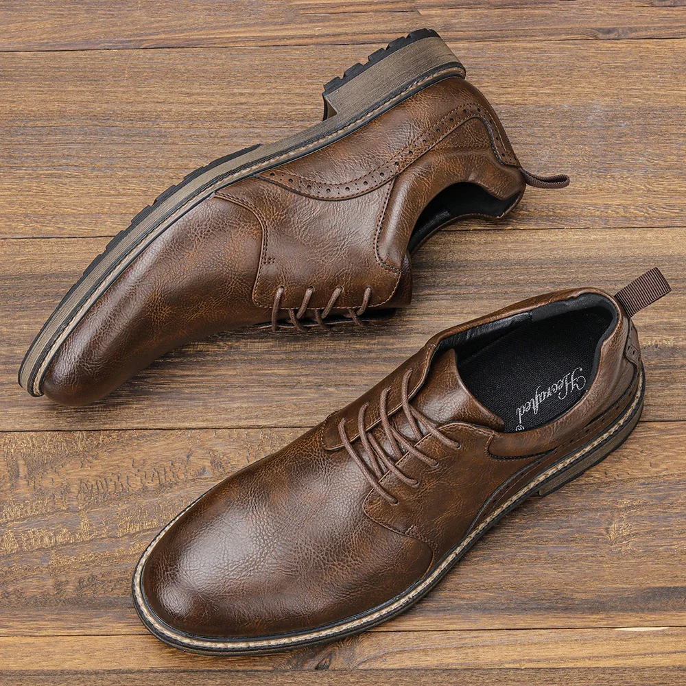 

40~46 Casual Shoes Men Fashion Brand Comfortable 2022 Leather Shoes Men #Al726