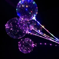 Handle Led Balloon With Sticks Luminous Transparent Helium Bobo Ballons Wedding Birthday Party Decorations Kid LED Light Balloon - Image 3