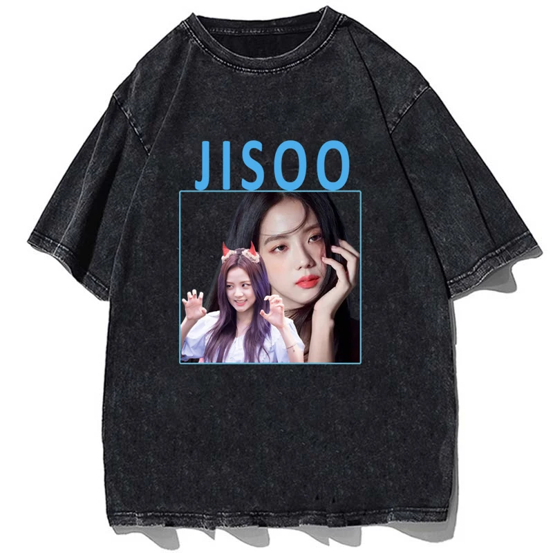 IZIWDORW Vintage Baumwolle T-Shirt Unisex - Distressed Look Faded Style