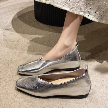 Women's Loafers Genuine Leather Luxury Shoes Heels Pumps Square Toe Elegant Mary Janes Shoes for Height-increasing Insoles 1