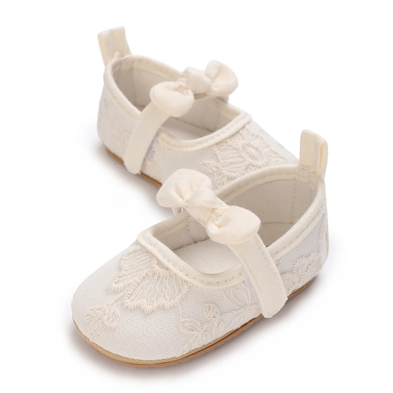 Niedliche weiße Spitzen-Prinzessinnenschuhe für Babys, Mokassins, Schuhe mit Schleife und Fransen, rutschfeste Schuhe mit Gummisohle, Krippenschuhe, 0–18 Monate – Detail 19