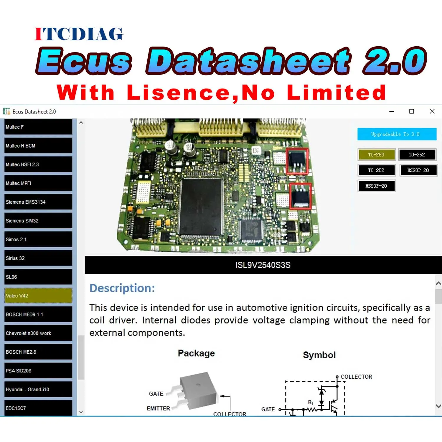 Ecu reparatur software ecus datenblatt 2,0 pcb schema mit elektronischen komponenten von ecu und zusätzliche informationen für iaw bosch – Detail 3