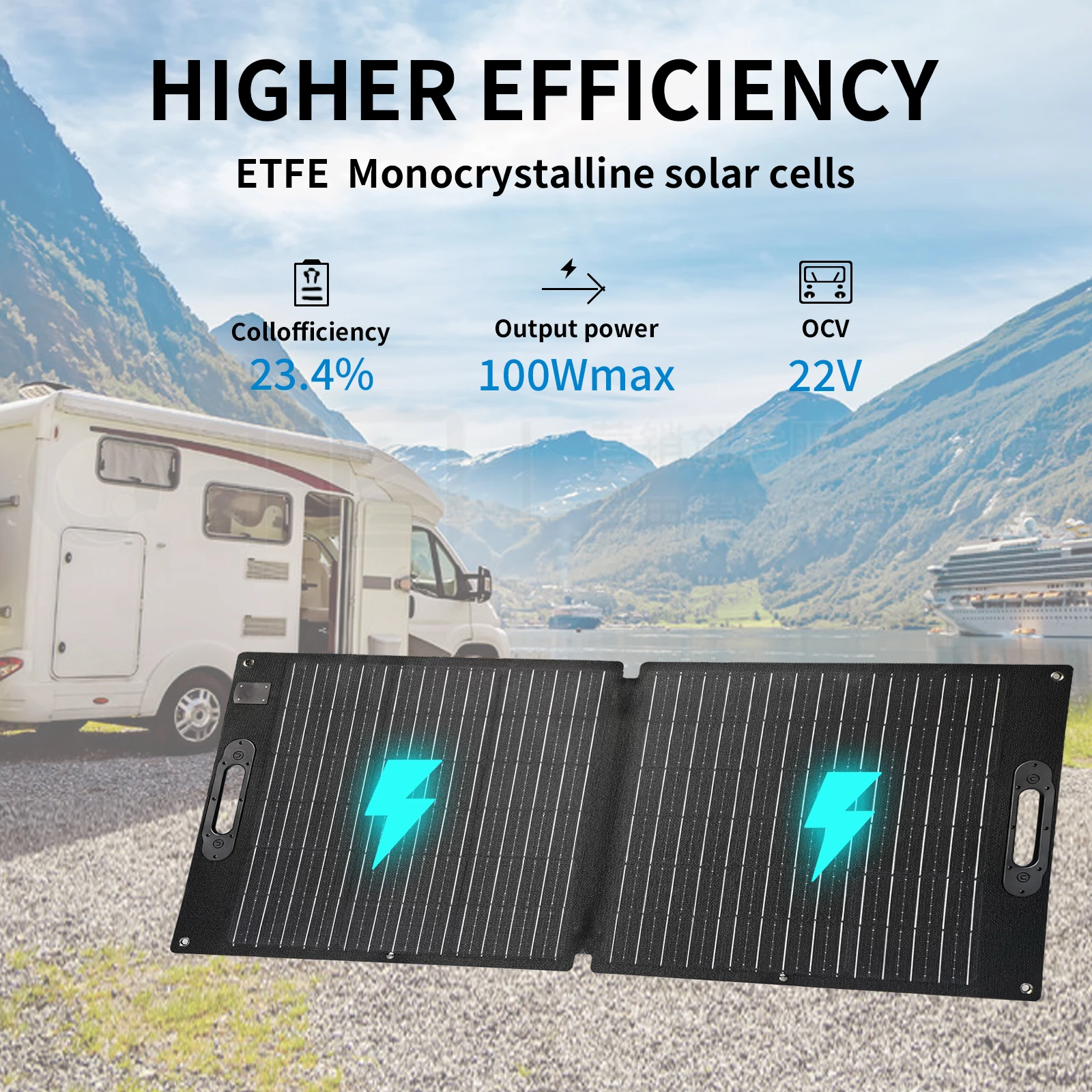 

60w 100w 120w 160w 200w Solar Panel Portable Foldable Solar Panels 18V Solar Outlets USB + TYPE-C + Solar Generator for Camp