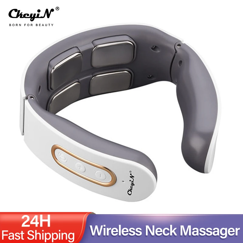 Smart Electric Neck and Shoulder Pulse Massager TENS Wireless Heat