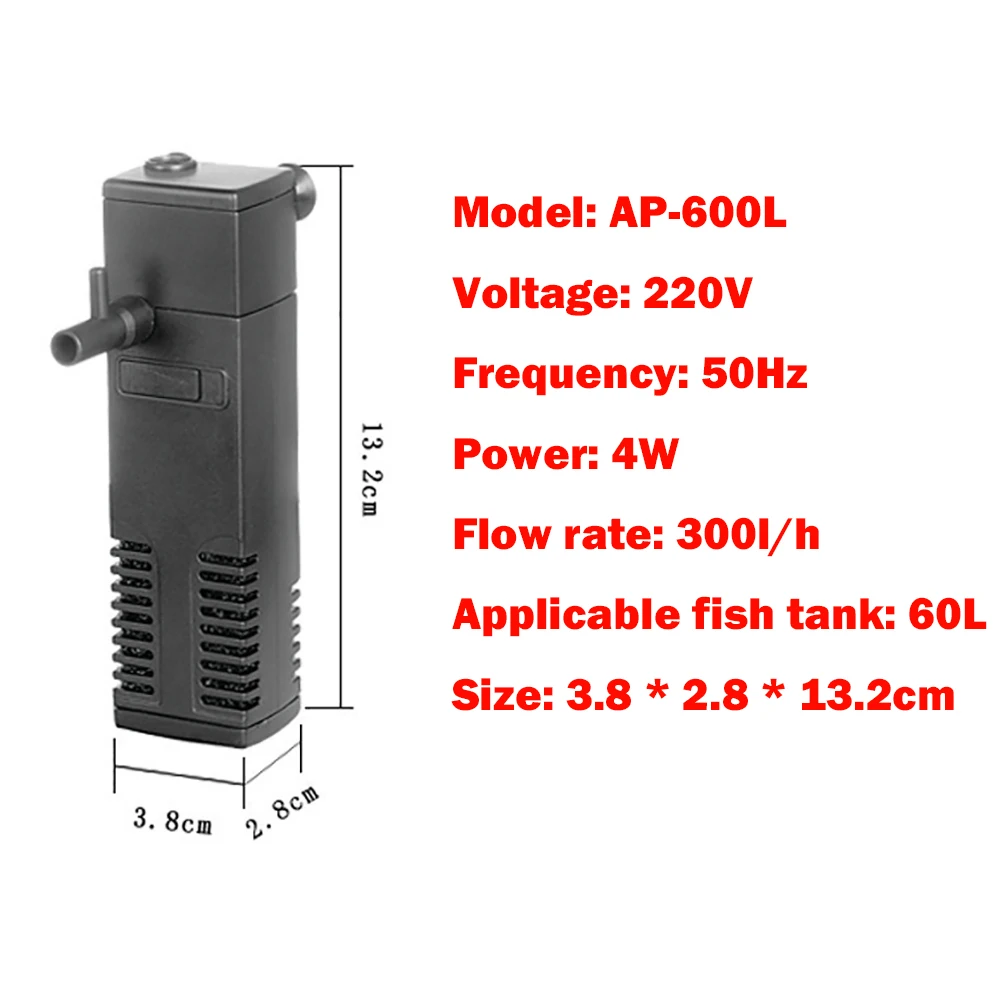 Bomba de filtro interno para acuario, filtro incorporado para tanque de  peces, sumergible, bajo nivel de agua - AliExpress