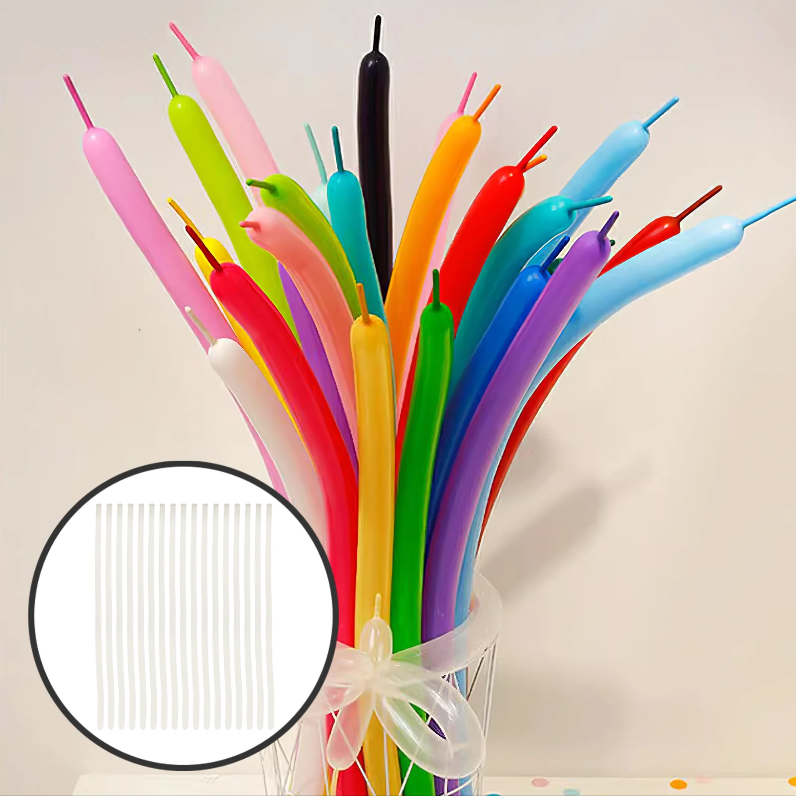 

Strip Balloon DIY Twisting White Emulsion Party Balloons Latex Long