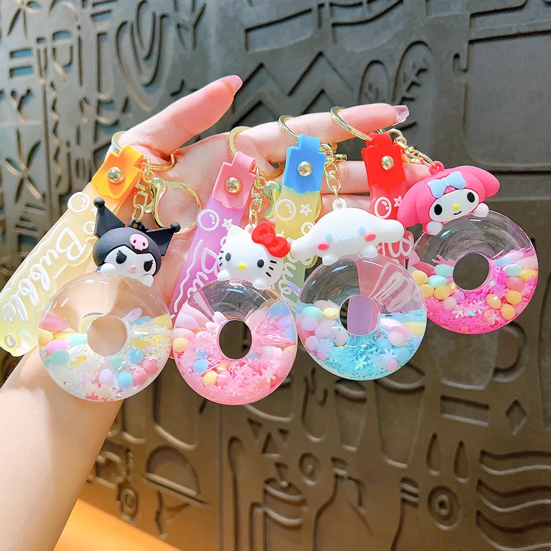 キーホルダーハローキティドーナツ,kuromi cinnamoroll,アクリル