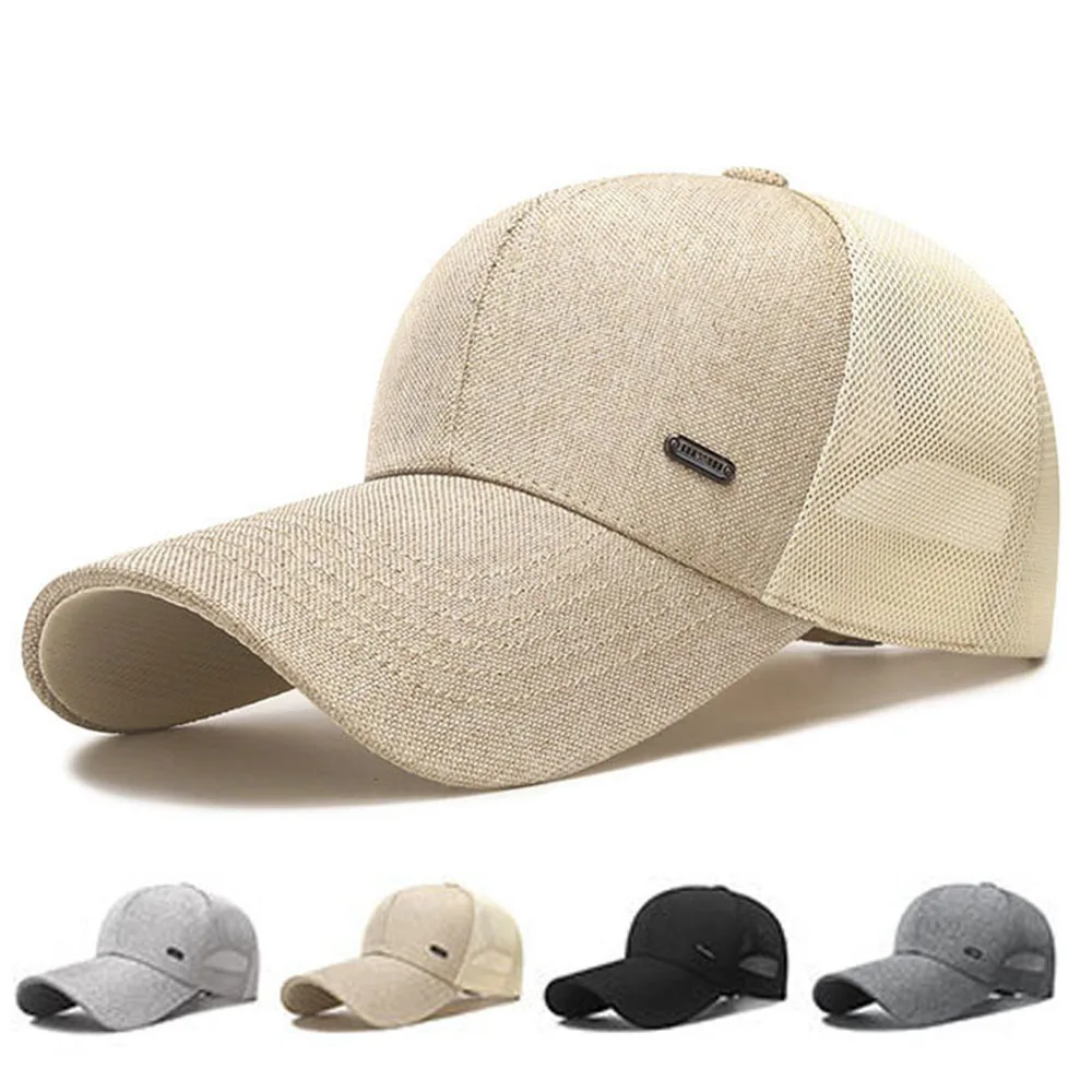

Spring/Summer Baseball Cap Unisex Adjustable Snapback Peaked Caps Outdoor Sun Hat Extended Brim Men's Hats Mesh Breathable Hat