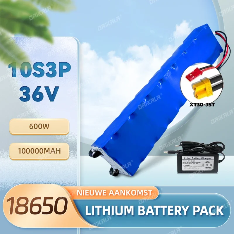 

Литиевая батарея Xiaomi 36 в 10 Ач 10S3P для электрического скутера 250 Вт-500 Вт с BMS для Xiaomi M365