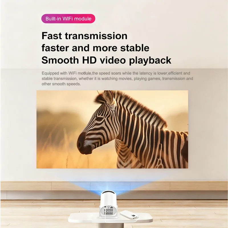 Portable projector and screen with stand for outdoor movies, camping, gaming, and home theater entertainment by VelmoraMart.