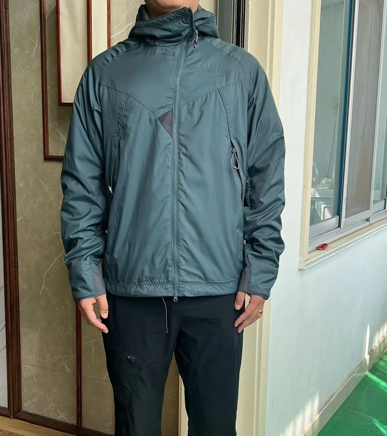 Men's Cotton Hooded Long Sleeved Plush Jacket Diagonal Zipper Outdoor Clothing mens jacket