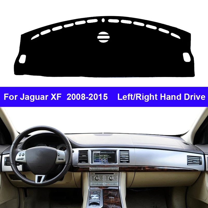 Leather Dashboard Cover For Jaguar XF 2008-2015 - Non-Slip Dash Mat With Silicone Bottom