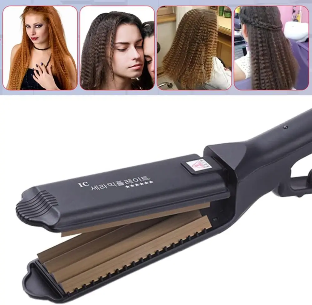 Hair Iron 6 Teeth Hair Corrugated Iron For Volumizing And Fluffy Hairstyles Crimping Iron Anti Static Ceramic Hair Crimping Styling Tool