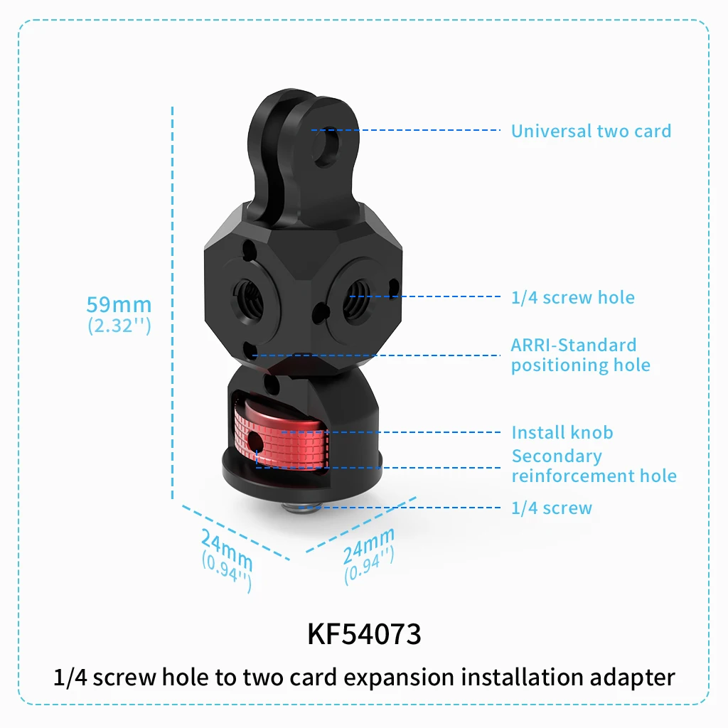 Befestigungs stecker für Block würfel halterung aus Aluminium legierung mit Arri 1/4 "3/8" Adapter für Gopro 2-Schlitz/3-Schlitz-Fotozubehör – Detail 22